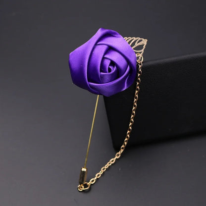 Boutonnière de seda para el novio y padrinos de boda – Pin de solapa floral para bodas, bailes de graduación y eventos formales