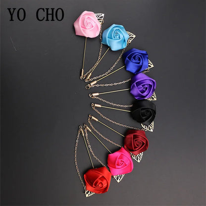 Boutonnière de seda para el novio y padrinos de boda – Pin de solapa floral para bodas, bailes de graduación y eventos formales