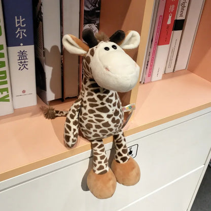 25CM Lifelike Safari Animal Plush Toys – Lion, Tiger, Elephant, Monkey, Leopard, Giraffe & Raccoon Stuffed Animals for Kids’ Gifts