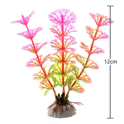 Artificial Underwater Aquarium Plants – Plastic Aquatic Fake Shrubs & Green Water Grass for Fish Tank Landscaping, Realistic Simulated Decor