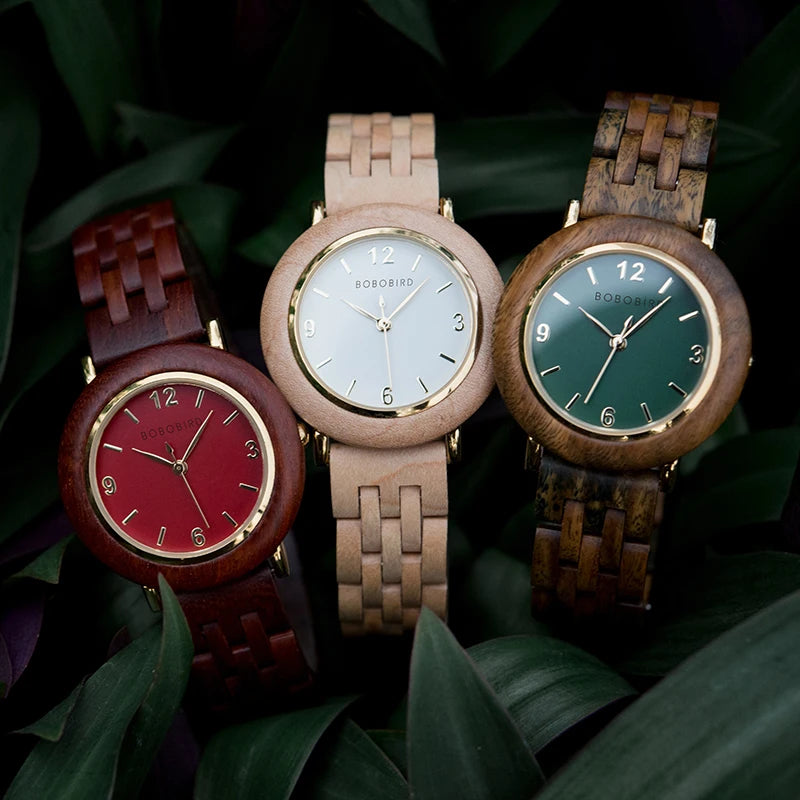 BOBO BIRD Women’s Wooden Wristwatch – Lightweight Natural Wood Watch, Elegant Ladies’ Clock & Anniversary Gift for Her