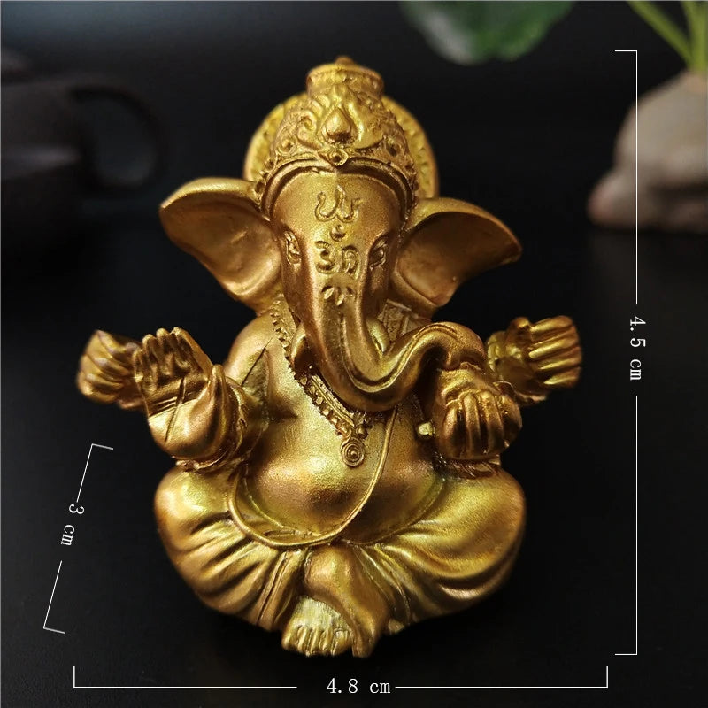 Statue de Ganesha en bronze – Figurine de sculpture du dieu éléphant hindou pour décoration de maison, de bureau, décoration spirituelle et cadeau