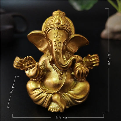 Statue de Ganesha en bronze – Figurine de sculpture du dieu éléphant hindou pour décoration de maison, de bureau, décoration spirituelle et cadeau