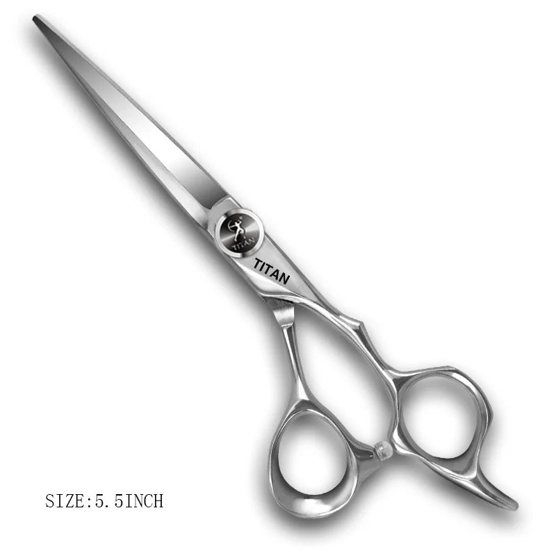TITAN Kit de Ciseaux Professionnels de Coiffure – Ciseaux de Coupe et d'Effilage pour Barbiers, Ciseaux de Salon en Acier Japonais 440C 5.5/6.0/6.5/7.0 Pouces pour Coiffeurs et Barbiers