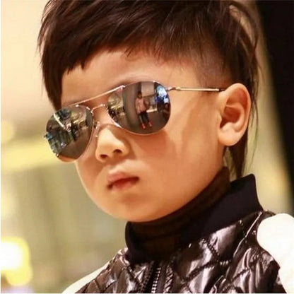 Kids' Pilot Sunglasses – Fashion Metal Frame Eyewear for Baby Boys & Girls, Classic Aviator-Style Outdoor Sun Glasses