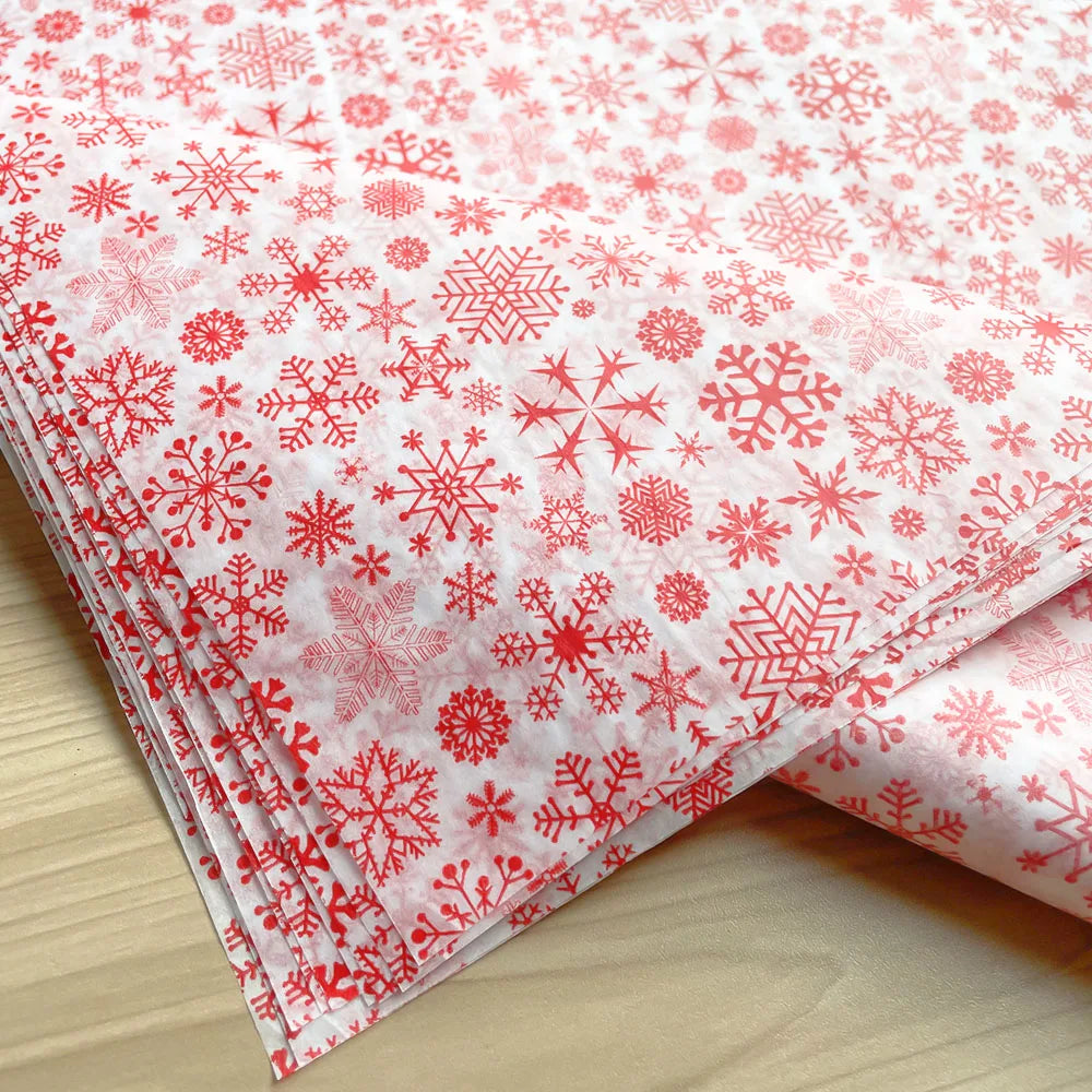 10PCS Christmas Snowflake Tissue Wrapping Paper – DIY Craft Paper for Gift Boxes, Flowers, Weddings, Festive Parties & Holiday Decor