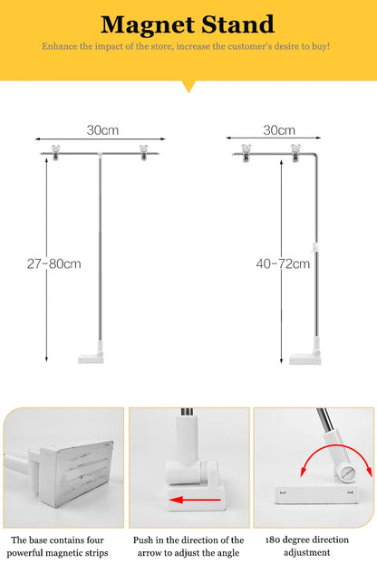 Support de fond de photographie en T réglable – Système de support de toile de fond avec pinces pour studio et vidéo