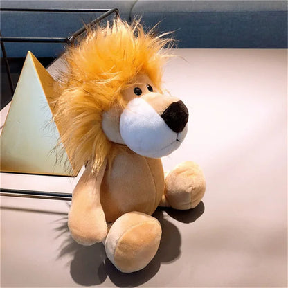 25CM Lifelike Safari Animal Plush Toys – Lion, Tiger, Elephant, Monkey, Leopard, Giraffe & Raccoon Stuffed Animals for Kids’ Gifts
