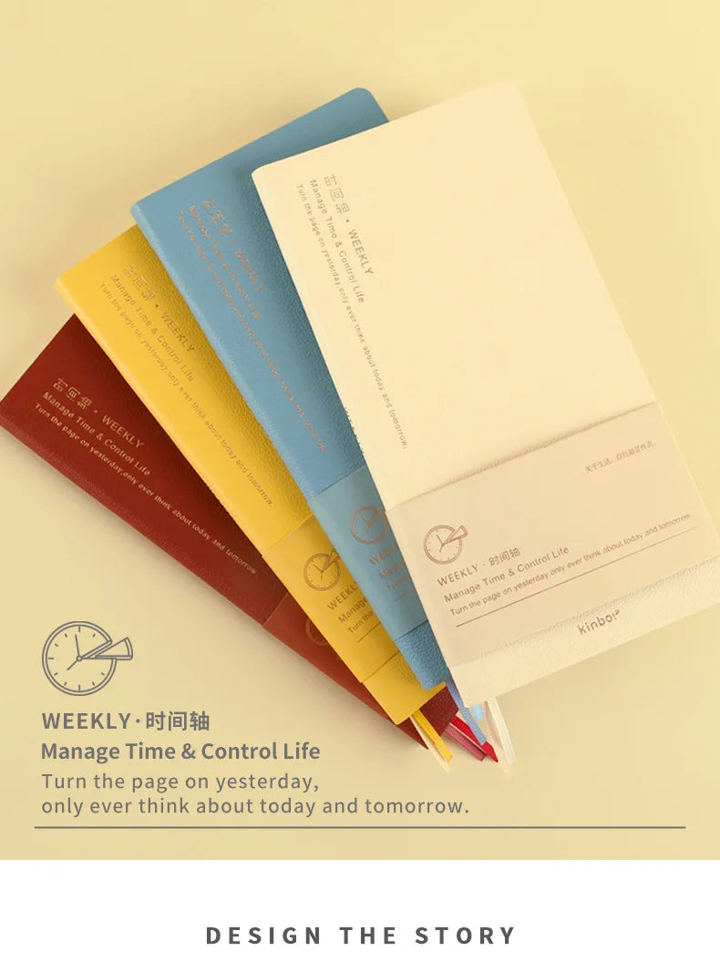 Kinbor Undated Weekly Planner – Portable Daily, Monthly & Schedule Journal Notebook