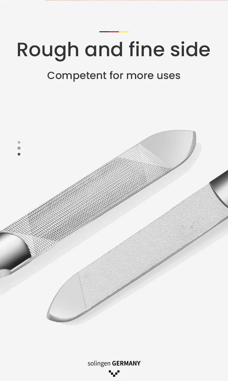 MR.GREEN Double-Sided Stainless Steel Nail File – Professional Manicure & Pedicure Grooming Tool for Finger & Toenails