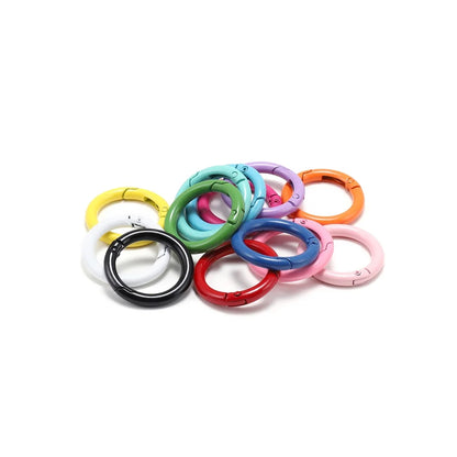 5-Piece Metal Spring O-Ring Carabiner Keychain Clips – Openable Round Buckle Connectors for DIY Keychains, Dog Chains & Jewelry Making