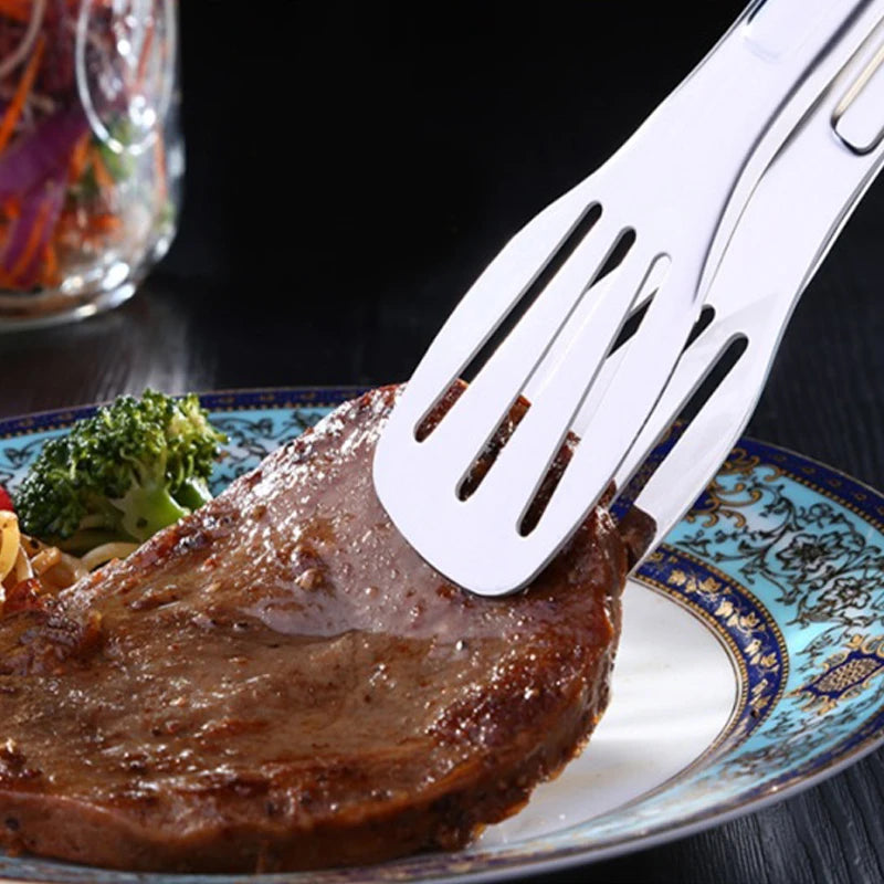 Pinzas de Cocina de Acero Inoxidable – Pinzas Resistentes al Calor para Servir, BBQ, Pan y Ensaladas