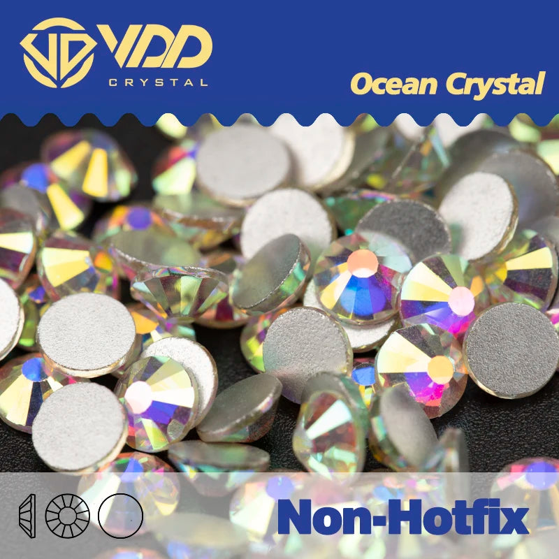 VDD AAAAA Diamantes de Imitación de Cristal de Fondo Plano – Piedras de Cristal Brillantes Sin Fijación en Caliente para Decoración de Uñas, Manualidades y Proyectos de Bricolaje