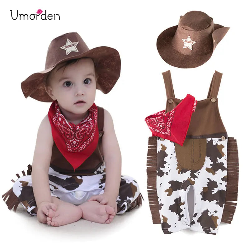Umorden Baby Cowboy Costume Romper – Western Cow Boy Fancy Dress for Boys & Toddlers, Halloween, Christmas, Birthday & Cosplay