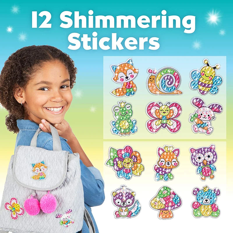 Kit de pegatinas de pintura de diamantes grandes de 12 piezas – Manualidades de mosaico de unicornio, animales y vida marina para niños