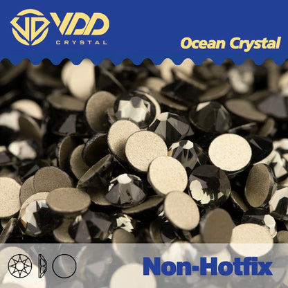 VDD 2088 Crystal Flower Nail Rhinestones – Non-Hotfix 8 Big & 8 Small Flatback Gems for Nail Art & DIY Decorations
