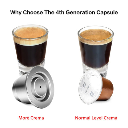 iCafilas Reusable Coffee Capsule – Stainless Steel Refillable Coffee Pod Filter Compatible with Nespresso Coffee Machines, Eco-Friendly Reusable Espresso Cup for Home Brewing