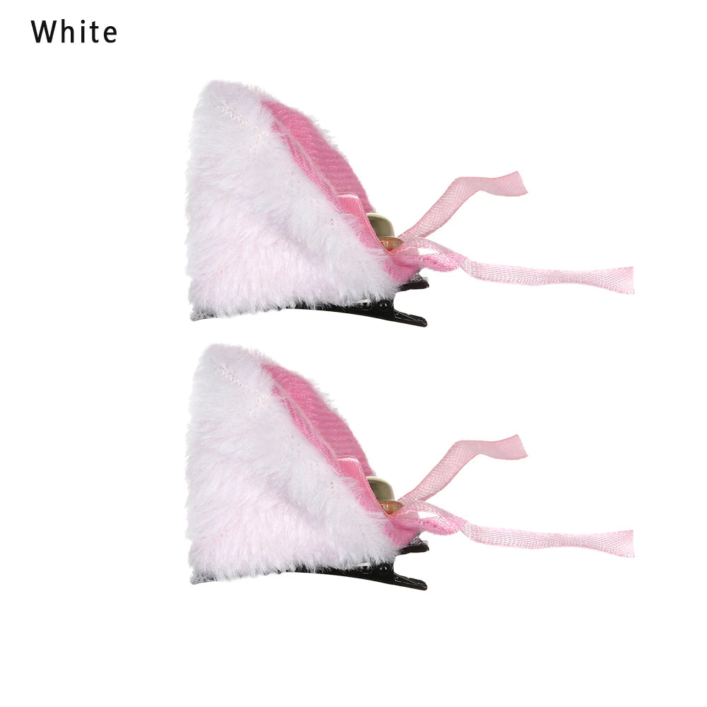 Cute Plush Cat Ear Hair Clips, Fluffy Sweet Lolita Anime Cosplay Hairpins, Kawaii Cartoon Animal Hair Accessories for Girls, Costume Parties, and Everyday Wear