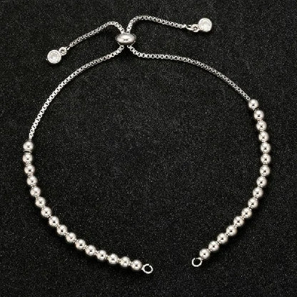 Cadena de pulsera ajustable de latón con diamantes de imitación – Cadena de joyería de 240 mm para pulseras, dijes y fabricación de joyas