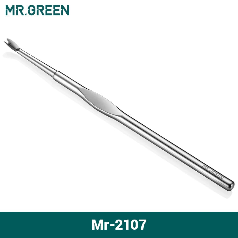 MR.GREEN Stainless Steel Cuticle Pusher & Cuticle Remover – Professional Nail Cleaner, Dead Skin Scraper & Manicure Tool