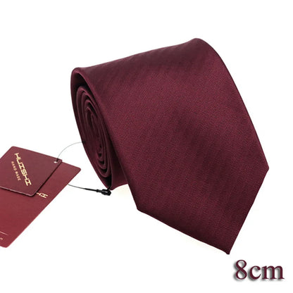 HUISHI Men's Waterproof Jacquard Necktie – 6cm Solid Dark Blue Tie for Business, Weddings & Formal Wear
