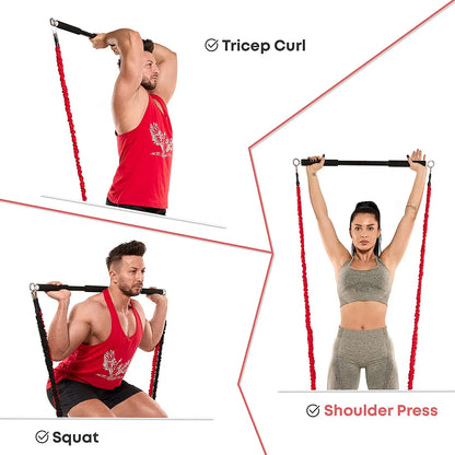 Juego de Bandas de Resistencia para Barra de Ejercicio – Expansor de Cuerda para Pilates y Yoga para Entrenamiento de Fuerza, Fisicoculturismo, Gimnasio en Casa y Ejercicios de Fitness