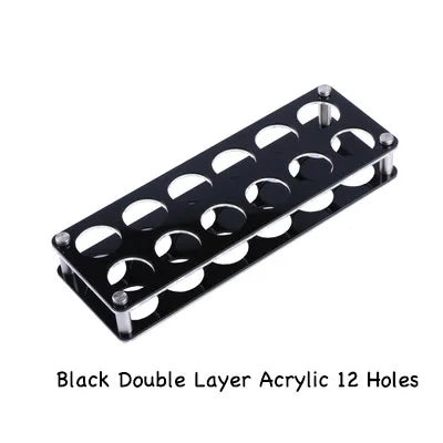 Wooden Acrylic Shot Glass Holder Rack, 6-Hole Single Row Wine Tasting Flight Tray, Shot Glass Display Stand, Bar Drink Serving Tray and Cup Storage Carrier