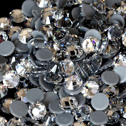Set de diamantes de imitación de fijación en caliente de 1440 piezas – Piedras de cristal brillante de base plana para decoración de uñas, ropa y manualidades