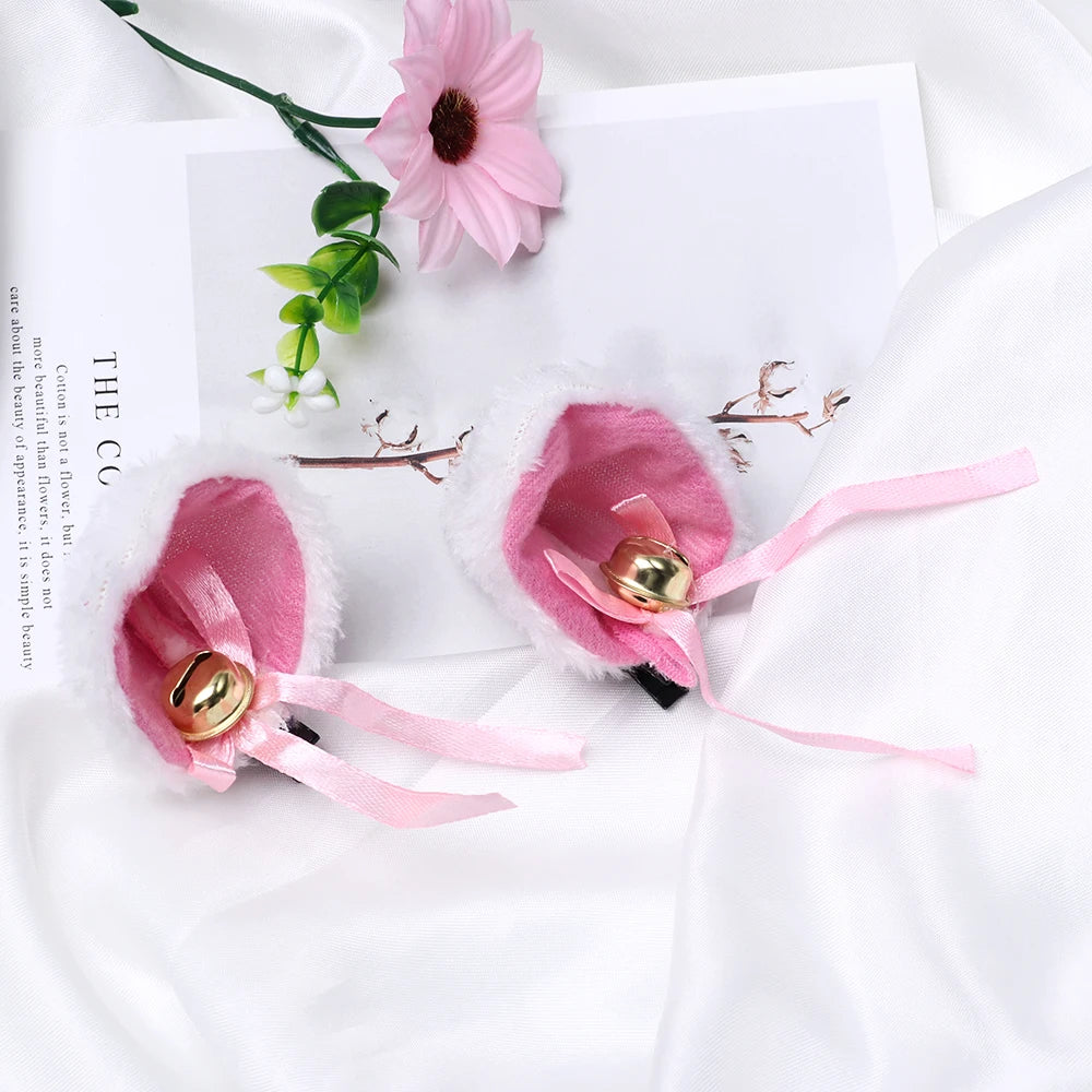 Cute Plush Cat Ear Hair Clips, Fluffy Sweet Lolita Anime Cosplay Hairpins, Kawaii Cartoon Animal Hair Accessories for Girls, Costume Parties, and Everyday Wear
