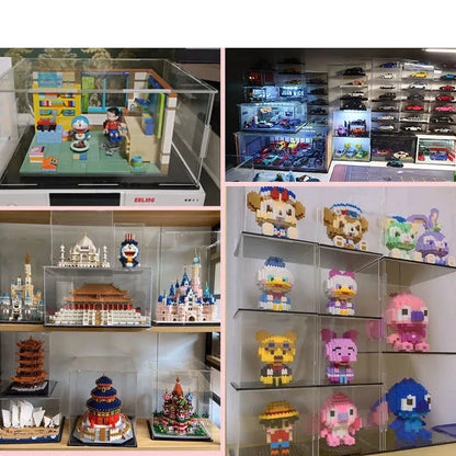Estuche de exhibición de acrílico transparente para coleccionables - Vitrina protectora a prueba de polvo para figuras de acción y juguetes