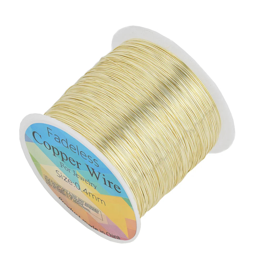 Alambre de Cobre para Joyería Resistente al Deslustre (0.3mm, 0.4mm y 0.5mm) – Alambre para Cuentas de Manualidades para Fabricación de Joyas y Artesanías DIY