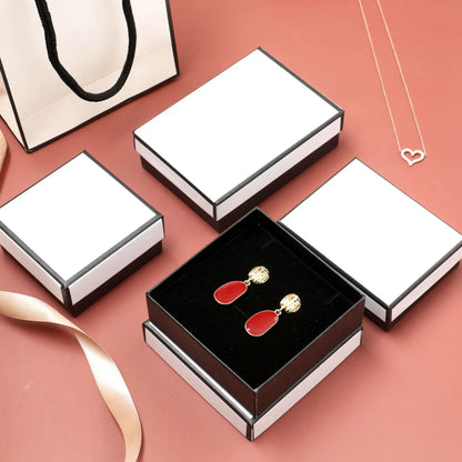 12PCS Paper Jewelry Gift Boxes for Rings, Earrings, Bracelets & Necklaces – Black & Gray Display Cases