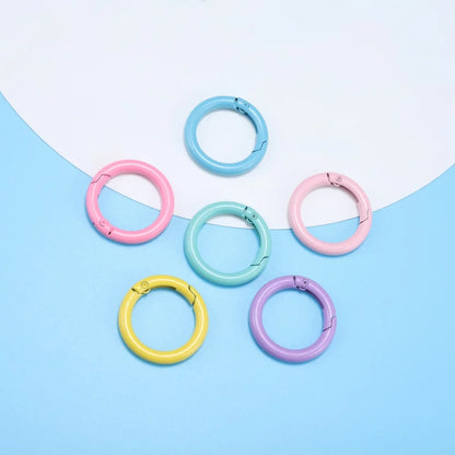 5-Piece Metal Spring O-Ring Carabiner Keychain Clips – Openable Round Buckle Connectors for DIY Keychains, Dog Chains & Jewelry Making