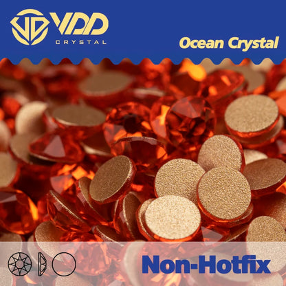 VDD 2088 Crystal Flower Nail Rhinestones – Non-Hotfix 8 Big & 8 Small Flatback Gems for Nail Art & DIY Decorations