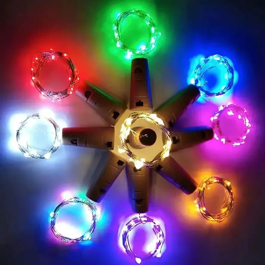 1M/2M/3M Wine Cork LED Bottle Lights – Battery-Powered String Lights for Party, Wedding, Christmas, Halloween & Bar Decor