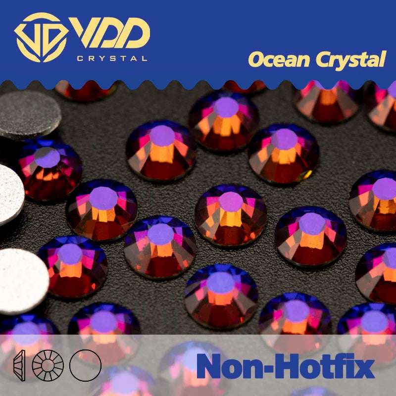 VDD AAAAA Diamantes de Imitación de Cristal de Fondo Plano – Piedras de Cristal Brillantes Sin Fijación en Caliente para Decoración de Uñas, Manualidades y Proyectos de Bricolaje