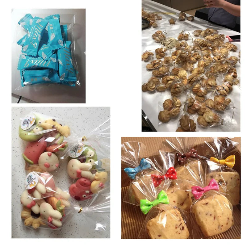 LBSISI Life Transparent Candy Bags – Clear Plastic Gift Bags with Wire Tie for Cookies, Bread, Chocolate, Snacks & Party Packaging