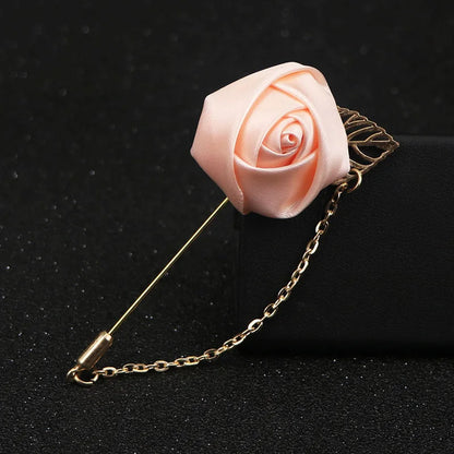 Boutonnière de seda para el novio y padrinos de boda – Pin de solapa floral para bodas, bailes de graduación y eventos formales
