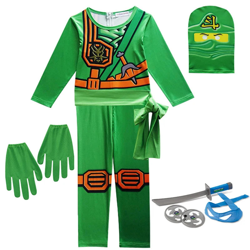 Ninja Cosplay Costume – Anime Carnival Outfit for Boys (Ages 4–10), Fantasy Dress-Up Suit for Halloween & Party