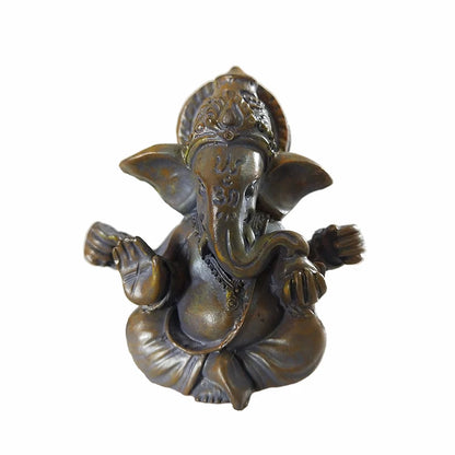 Statue de Ganesha en bronze – Figurine de sculpture du dieu éléphant hindou pour décoration de maison, de bureau, décoration spirituelle et cadeau
