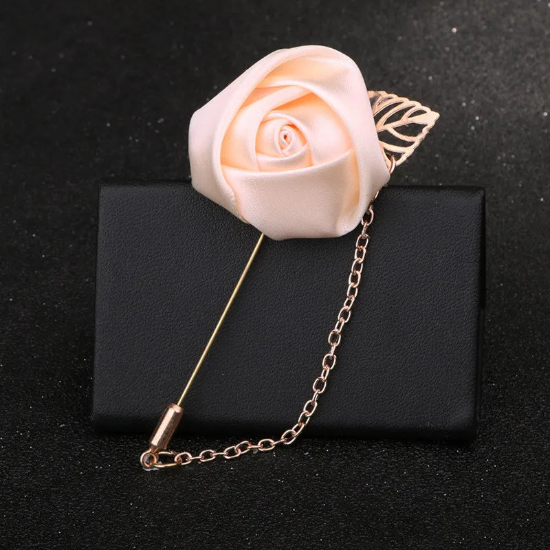 Boutonnière de seda para el novio y padrinos de boda – Pin de solapa floral para bodas, bailes de graduación y eventos formales