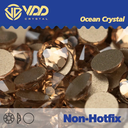VDD 2088 Crystal Flower Nail Rhinestones – Non-Hotfix 8 Big & 8 Small Flatback Gems for Nail Art & DIY Decorations