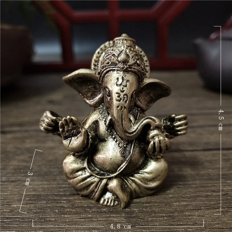 Statue de Ganesha en bronze – Figurine de sculpture du dieu éléphant hindou pour décoration de maison, de bureau, décoration spirituelle et cadeau