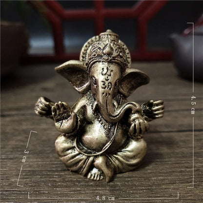Statue de Ganesha en bronze – Figurine de sculpture du dieu éléphant hindou pour décoration de maison, de bureau, décoration spirituelle et cadeau