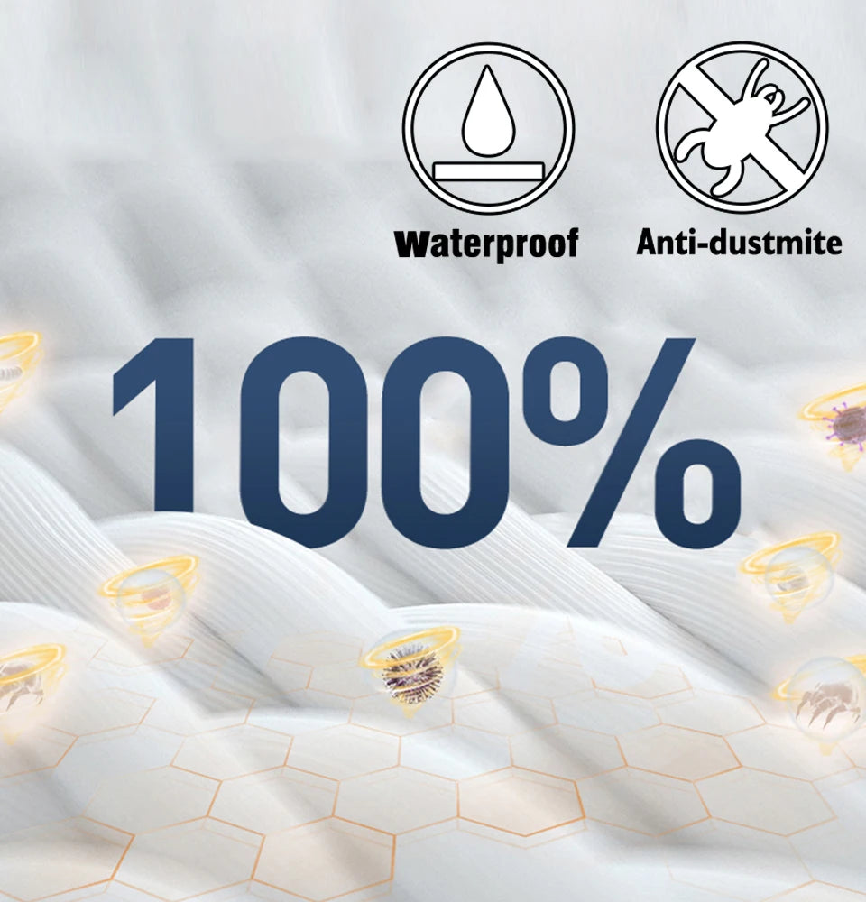 Waterproof Zippered Pillow Protector - Bed Bug & Dust Mite Proof Allergy Pillow Cover (1 Pack)