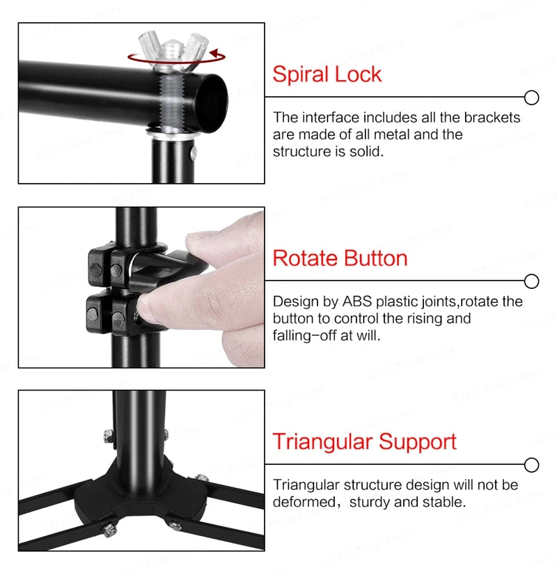 Photography Backdrop Stand Kit – Photo Studio Background Support System with Carry Bag