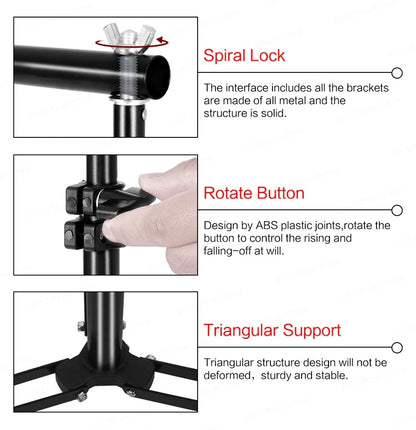 Photography Backdrop Stand Kit – Photo Studio Background Support System with Carry Bag