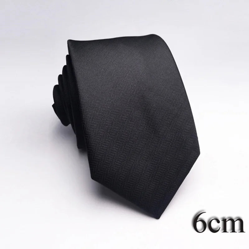 HUISHI Men's Waterproof Jacquard Necktie – 6cm Solid Dark Blue Tie for Business, Weddings & Formal Wear
