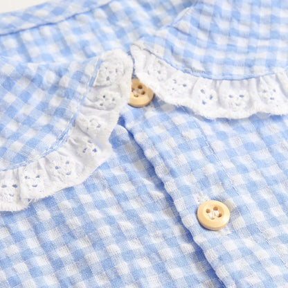 Sanlutoz Body de algodón de verano para bebé – Pelele sin mangas a cuadros de princesa para recién nacidas y bebés pequeñas