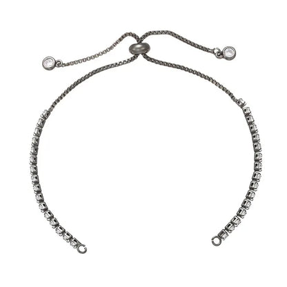 Cadena de pulsera ajustable de latón con diamantes de imitación – Cadena de joyería de 240 mm para pulseras, dijes y fabricación de joyas